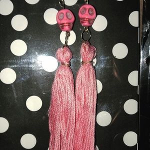 Calavera tassel earrings